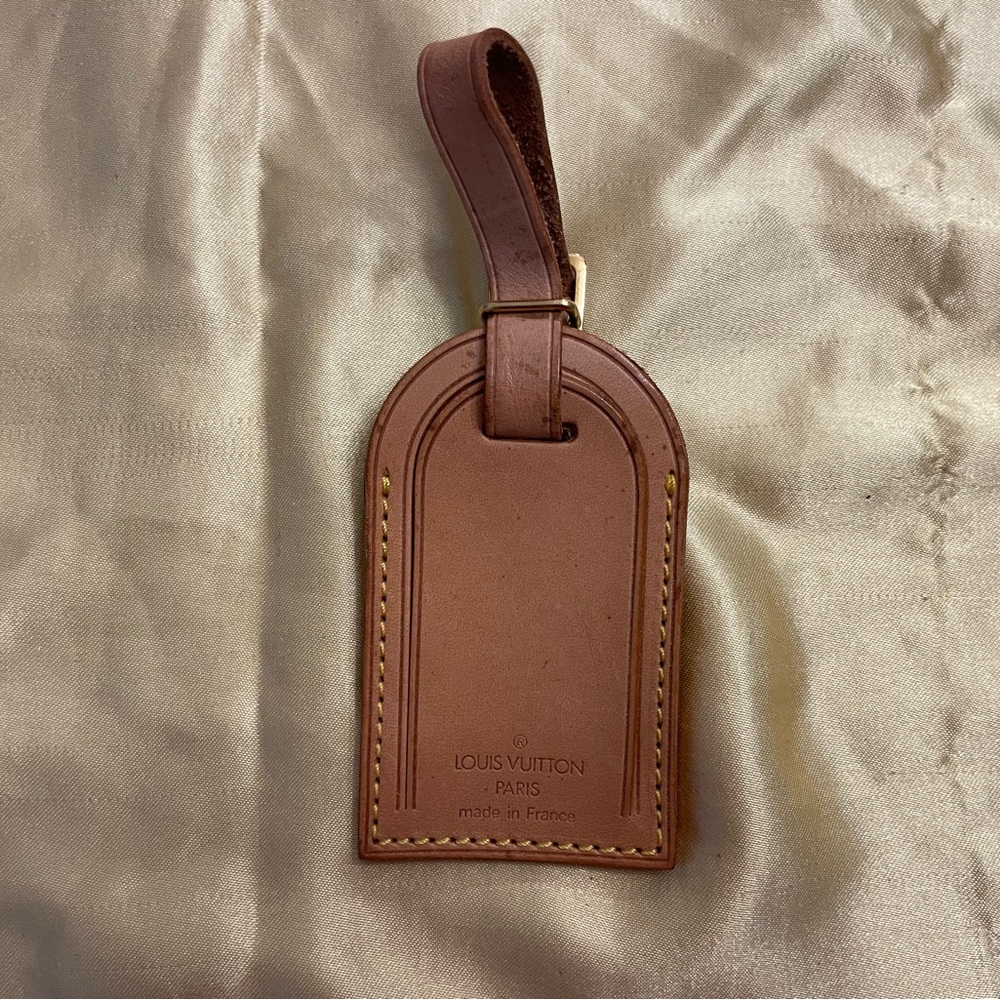 Louis Vuitton Tan Leather Bag Tag